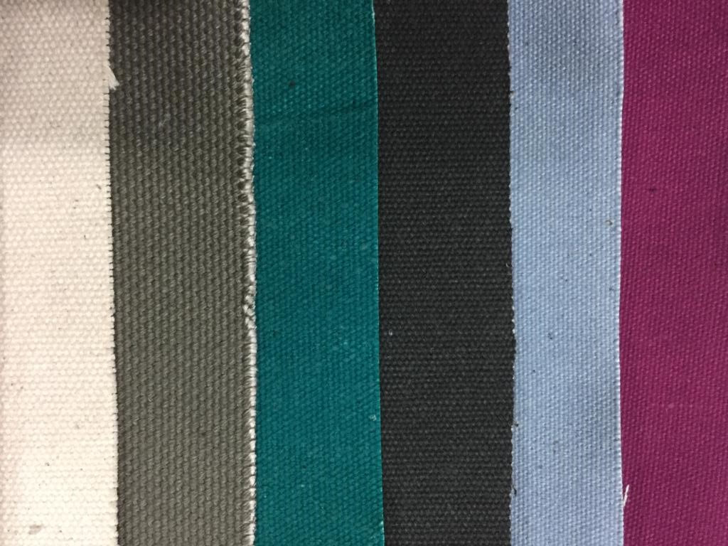 Striped canvas fabric samples